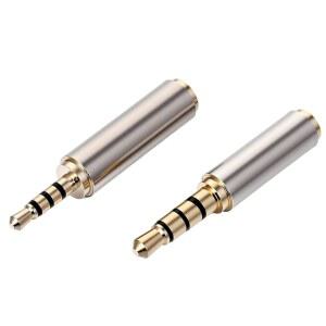 [미국배송] ALRHSO 2.5MM ~ 3.5MM 어댑터 브라스 3 링 잭 스테레오 모노 커넥터 스마트폰 헤드폰 태블릿 마이크용 풀 메탈 남녀 오디오 어댑터