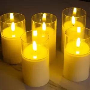 흔들리는 불빛 진짜같은 두꺼운 LED 양초 장식용 전기촛불