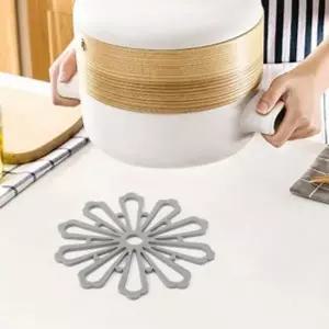 플라워 코스터 실리콘 냄비받침대 컵 그릇(그레이)