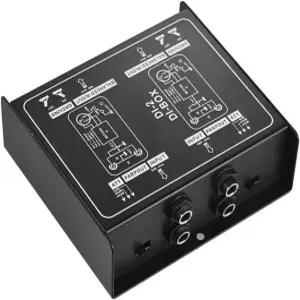 DI2 오디오 DI 박스 패시브 다이렉트 인젝션 저소음 기타 베이스 TRS 2채널 변환기 다목적 믹서 오디오1 /4