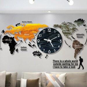 릴 세계지도 시계 어학원 미니멀 배경 침실 유학원 세계 펜션 다른 깔끔한 34cm
