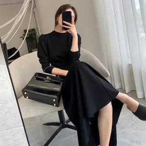 고품질 롱원피스 하이웨스트 카라원피스 미니원피스 긴팔 (WFKDY9K)