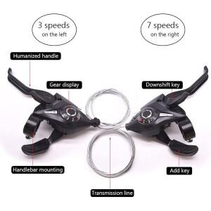 호환 자전거 기어 시프터 21  가변 속도 브레이크 레버  3×7  왼쪽오른쪽