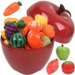 테이스티 싹뚝 컷팅 사과 보관통 주방 놀이 37p 세트주방놀이 소꿉놀이 역할