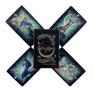 마녀의 친숙한 룬 오라클 카드 24개의 영어 운명 점술 데크 보라드 게임