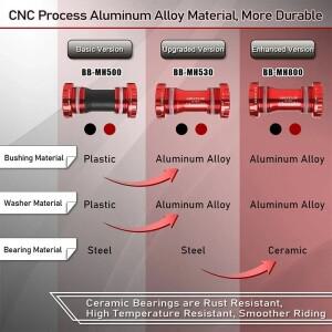 호환 BUCKLOS 자전거 밑면 브래킷 BB68/73 밀폐형 베어링 BB 24mm 세라믹 MTB 도로 크랭크