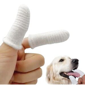 강아지와 고양이를 위한 반려동물 리퓨블리크 소프트 패브릭 핑거 칫솔 키트 u2013 세척 및 재사용 가능 (6개)