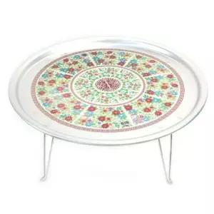 양은 밥상 찻상 다과상 원형 레트로 53cm접이식테이블 거실용품 다용도상 사이드 좌탁 좌식 식책상