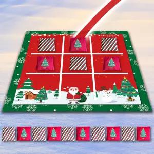 크리스마스 틱택토 자이언트 빈백 던지기 게임 3피트 펠트 보드와 10개의 야외 캠핑 뒷마당 잔디 파티 선물
