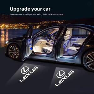 렉서스 RX330 IS250 Ct200h ES300h RX450h NX300h ES350용 HD 자동차 도어 램프 프로젝터 배지 웰컴 라이트