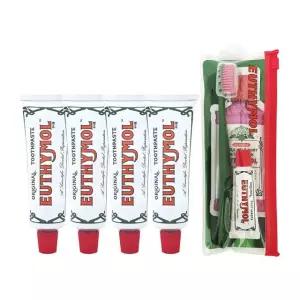 [ EUTHYMOL ] 유시몰 오리지널 핑크 치약 120g 4개+여행용(칫솔+치약+가글)세트