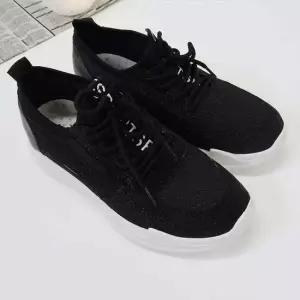 여성용 메쉬펄 키높이 패션 운동화-블랙-9401