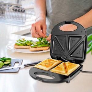 휴대용 샌드위치 전기 조각 그릴 프레스 파니니 메이커 750W 스틱 아침