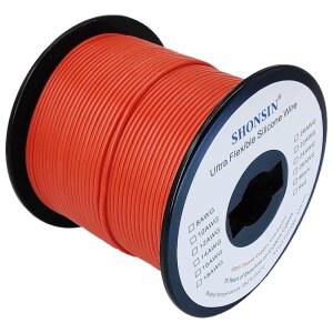 [미국배송] SHONSIN 22 게이지 실리콘 와이어 400피트 레드 스풀 유연한 AWG 전기 60 * 0.08MM 좌초된 주석 구리 600V 200 - 후크 연결 모델 자동차 / 선박 비행기