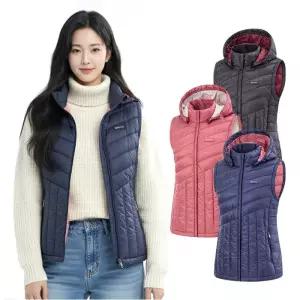 여성 겨울 후드탈부착 웰론 등산 패딩 조끼 KSC759SV2W