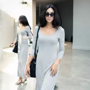 고품질 롱 롱슬리브 원피스 여름 휴양지 민소매 베이직 (WFKEOT1)