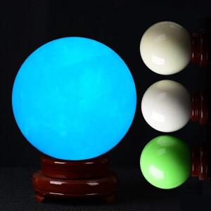 자연 빛나는 공 파란색 녹색 빛 석영 크리스탈 마법의 구 어두운 돌 홈 장식 장식품에