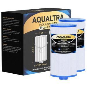AQUALTRA 온수 욕조 필터 카트리지 교체 FC-2402 스파 필터, 303279, 78460, PFF42TC-P4, 5CH-37, SD-01322, 3.8cm(1 1 /2인치) MPT 스레드 2402 x 14.4cm(9 3 /8 5 /4인치) 2팩