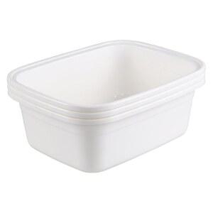 18쿼트 플라스틱 직사각형 세면대, 흰색 접시 팬 3개 세트