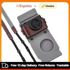 [호환품]디지털 카메라 보호 케이스 PU 가죽 보관 가방 탈착식 어깨 스트랩 포함 소니호환 ZV1 호환
