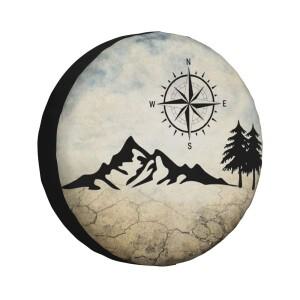 [호환품]네이처 마운틴 컴퍼스 스페어 타이어 커버 휠 프로텍터 트레일러 RV SUV 트럭 캠퍼 여행 14 15 16