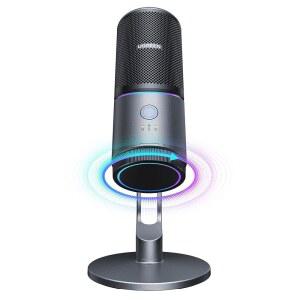 UGREEN PC용 마이크, RGB 조명이 있는 USB 음소거 버튼, 24bit /96kHz, 카디오이드 폴라 패턴, 볼륨 컨트롤, 스트리밍, 게임, 팟캐스트, 녹음, 노트북, PS5용 콘덴서 마이크