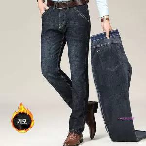 남자 데님팬츠 블랙진 융털안감 기모청바지qrs978