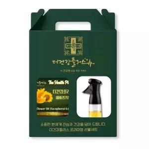 더건강플러스 해바라기유1L 스프레이 선물세트 오일 올리브 유채유 주방 냉압착 식용