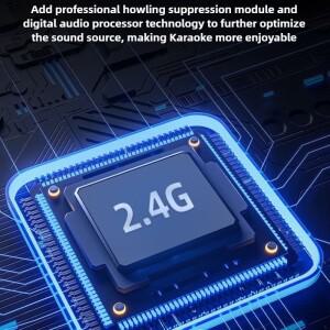 108 전문 휴대용 무선 마이크 동적 LED 디스플레이 소음 차단 야외 무대 공연 노래 가라오케