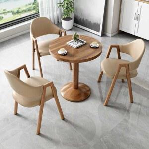 티테이블 세트 3인용 원목 인용 창가 원탁 테라스 원형