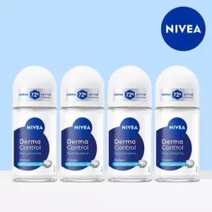 니베아 데오드란트 롤온 더마 컨트롤 퓨어 센서티브 50ml 4개
