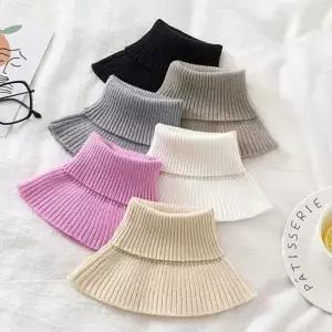 목폴라 겨울 공갈 레이어드 니트 페이크 여자 터틀넥