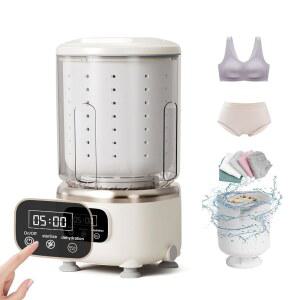 속옷 세탁기, 휴대용 세탁기 콤보, 미니 세탁 충전식 무선 딥 클린 아파트, 기숙사, RV, 여행 및 호텔 사용을 위한 작은 옷들 (2리터 용량)