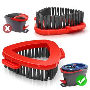 O-Cedar 린스클린용 DALIER 2팩 스핀 걸레 브러시 2탱크 시스템, 부착물 스크럽 교체 헤드, 마이크로파이버 삼각형 하드 브리스틀 청소 바닥 스크러버 욕실 주방 벽용