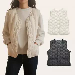[큰손] 셔링 패딩조끼 점퍼 경량 이너 겨울 패션 여성 얇은 방한 퀼팅 따뜻한 보온 슬림 깔깔이