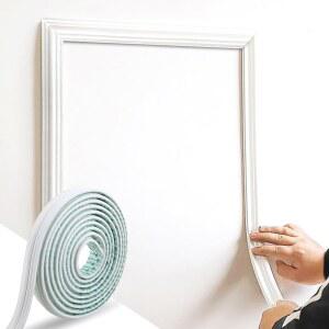 트리몰드 118인치 x 1.5인치 경량 필 앤 스틱 의자 레일 몰딩, 홈 장식 및 보호를 위한 유연한 액센트 벽 트림