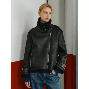 나인식스뉴욕 시어링 양털 소매 스트랩 무스탕 자켓 NP4JK021L0