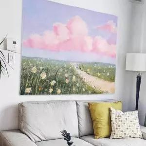 패브릭포스터 포인트 가리개 커튼 벽인테리어 꽃길 M WECA701