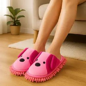 리부 LYVOO 걸레실내화 청소 슬리퍼 거실청소실내화 극세사청소 슬리퍼 걸레슬리퍼 청소실내화 핑크