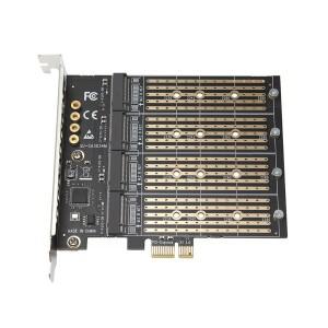 PCIE-M2 어댑터 확장 카드 라이저 PCI 익스프레스 X1 3.0 4 포트 B 키 M.2 NGFF SATA SSD