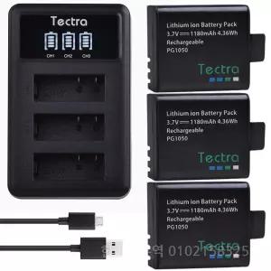 충전식 PG1050 배터리 충전기  캠파크 WiMiUS EK7000 Brave 4  액션 카메라용 1180mAh