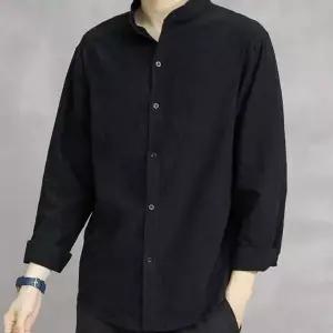 남성용 린넨 차이나카라 긴팔 셔츠 여름 쾌적한 통기성 셔츠