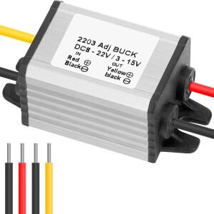 DC 8-35V ~ 3-15V 벅 컨버터 DC18V20V24V 12V 3A 스텝 다운 방수 전압 레귤레이터 전원 공급 장치