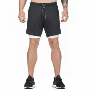 남성 러닝 반바지 일체형 레깅스 수건홀 운동복 팬츠