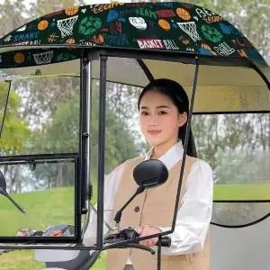 스쿠터 차양막 두꺼운  방수 햇빛 차단 오토바이 전기차 그늘막 덮개 방풍 가림막