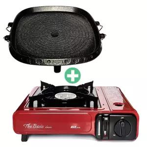 맥스 기본형 휴대용 가스렌지 /캠핑용/업소용/가정용 가스버너 MS-2500 + 사각불판