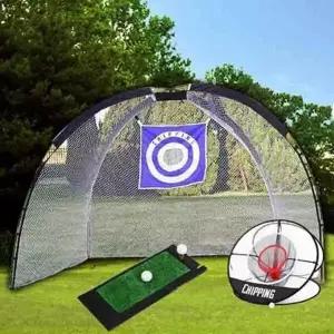 집에서 쉽게 하는 골프 스윙 연습 네트와 매트