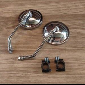 블랙 크롬 바이크 오토바이 3인치 미러 할리 올드 스템 호환 백미러 쵸퍼 스쿨과 8mm 라운드 가능한 숏