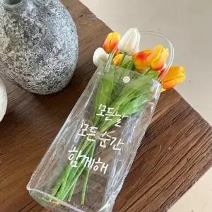(색상 1-PVC투명백-중형)PVC 투명 백 DIY 칠링백 레터링 낙서 선물포장 기념일