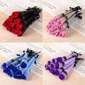 큰손 장미한송이10p 답례품 이벤트 조화 기념일 단체선물 비누꽃한송이 프로포즈 향기